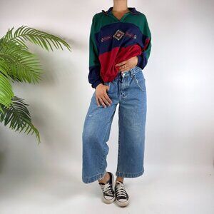 Vintage 90s Grunge Color Block Pullover Striped Long Sleeve Sweater / Sz: M